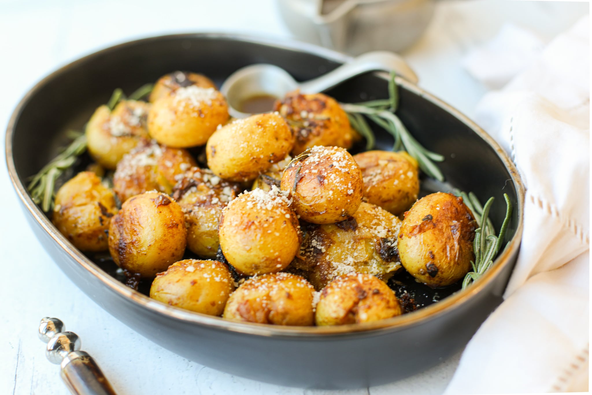 ONE PAN CRISPY SMASHED POTATOES