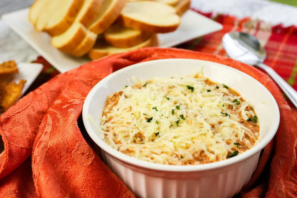 Dip with three cheeses and lasagna